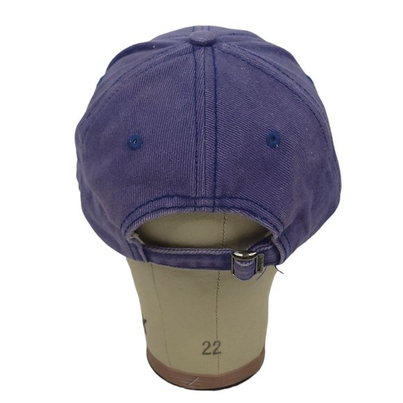 Carhartt Distressed Cap Blue Tuck Strap Slide Trucker Hat Embroidered Cotton - Picture 2 of 8